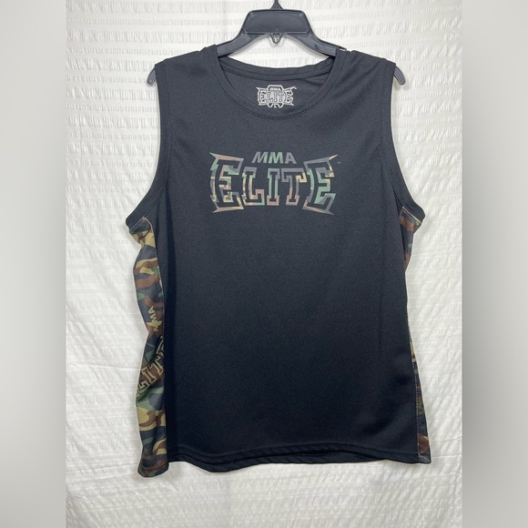 MMA Elite Other - MMA Elite Black and Camo Sleeveless Tank Top Mixed Martial Arts Men Size LG